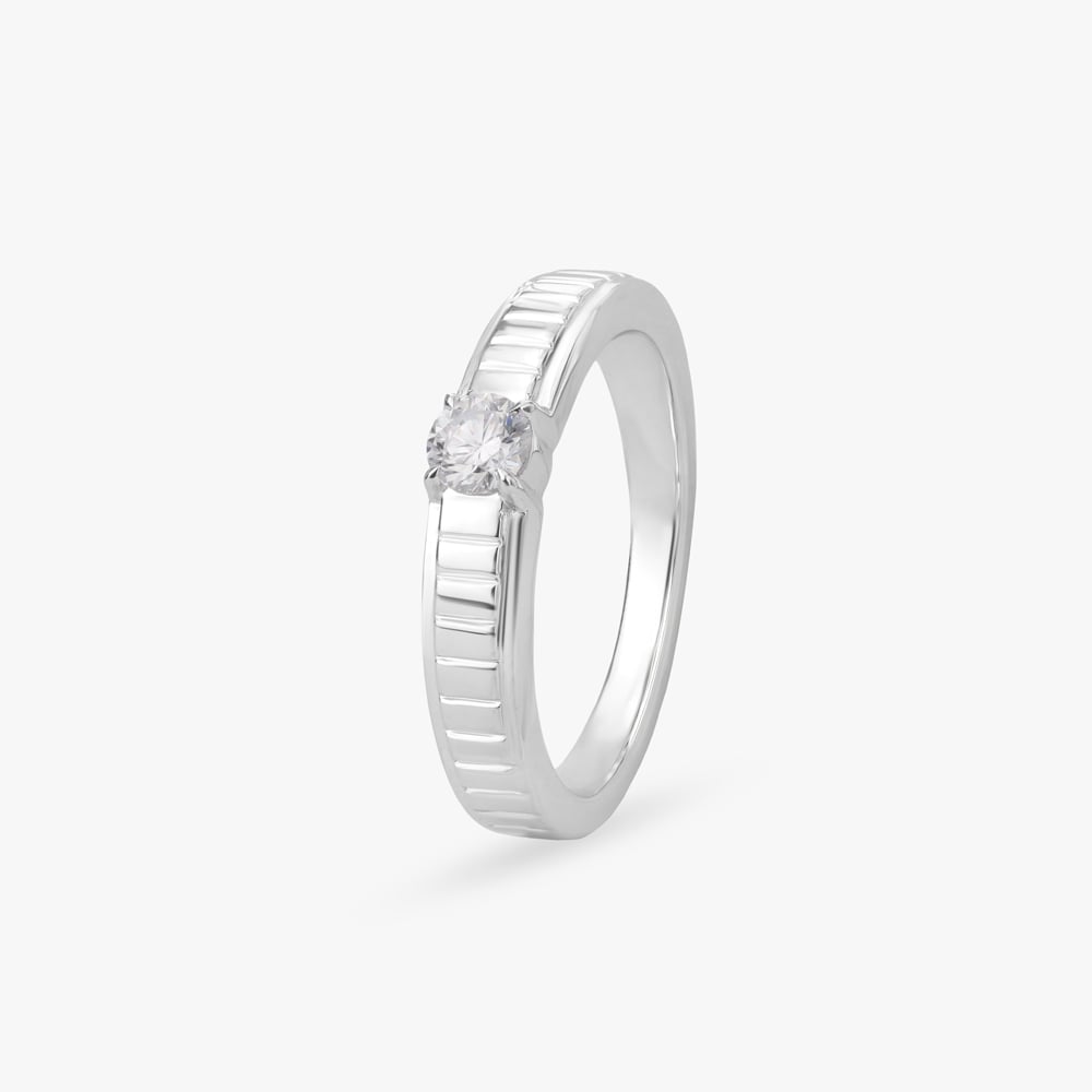 

Regal Lines Solitaire Ring for Men