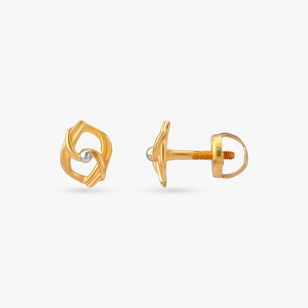 Mini Knot Gold Stud Earrings for Kids,,hi-res image number null