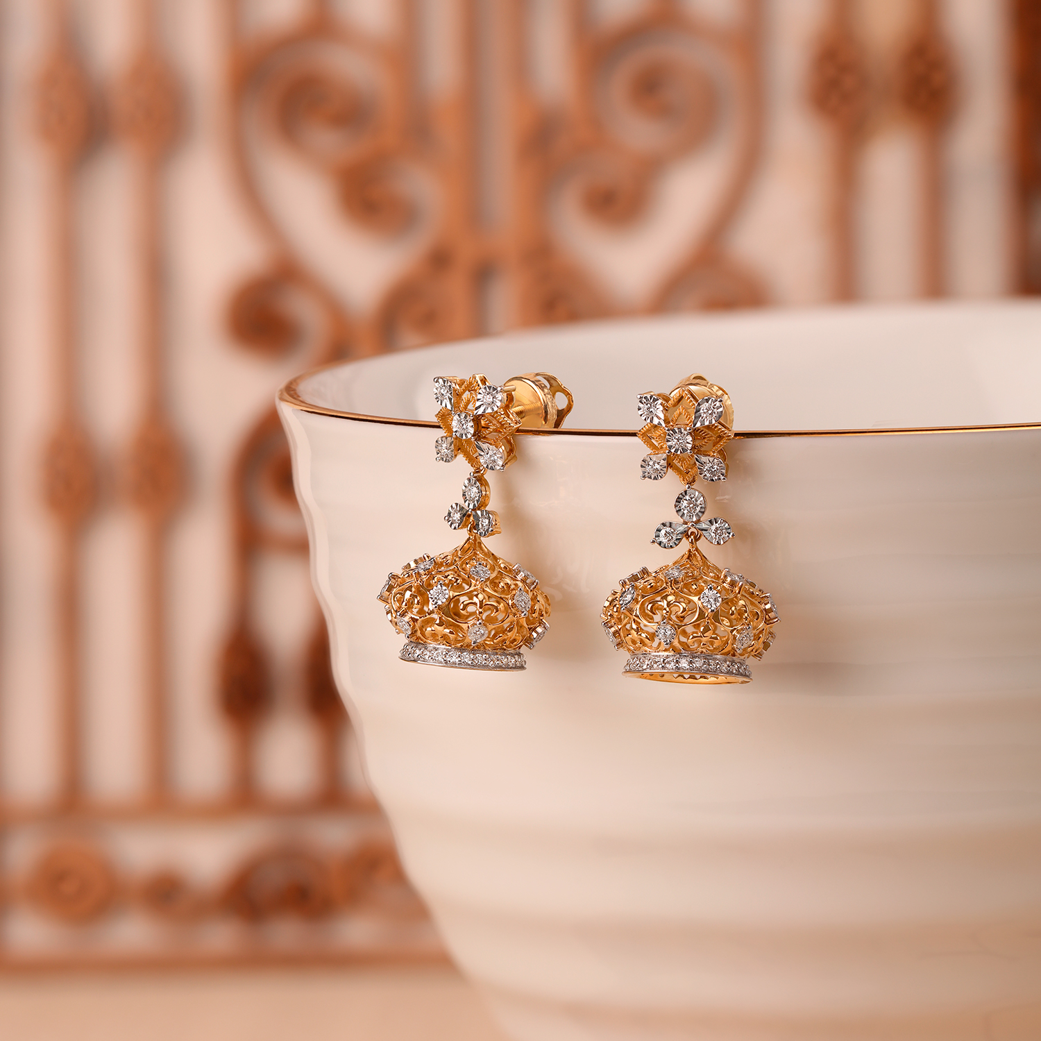 Traditional Alchemy Diamond Jhumka Earrings