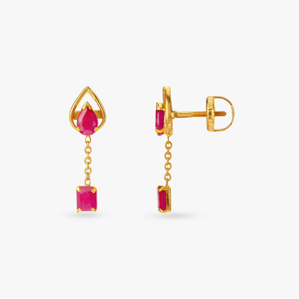 Ruby Prism Drop Earrings,,hi-res image number null
