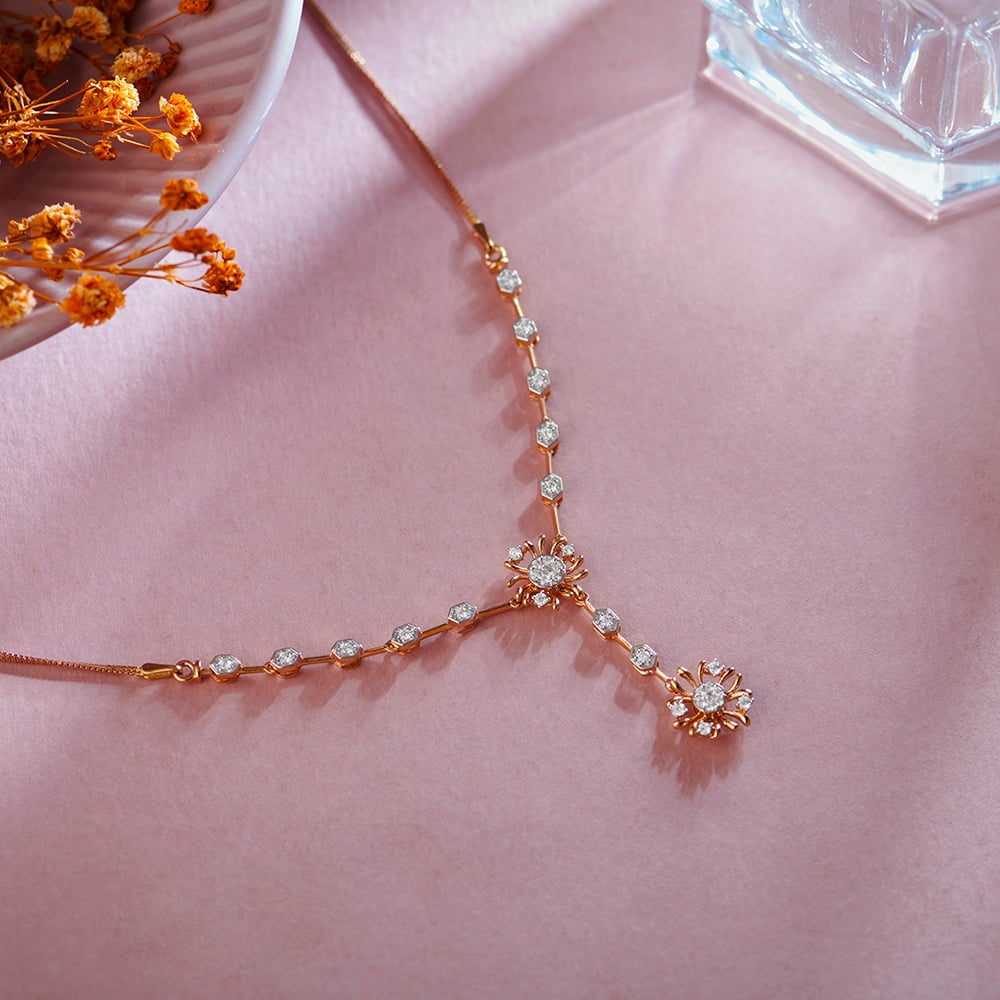 Cascading Flowers Diamond Necklace,,hi-res image number null