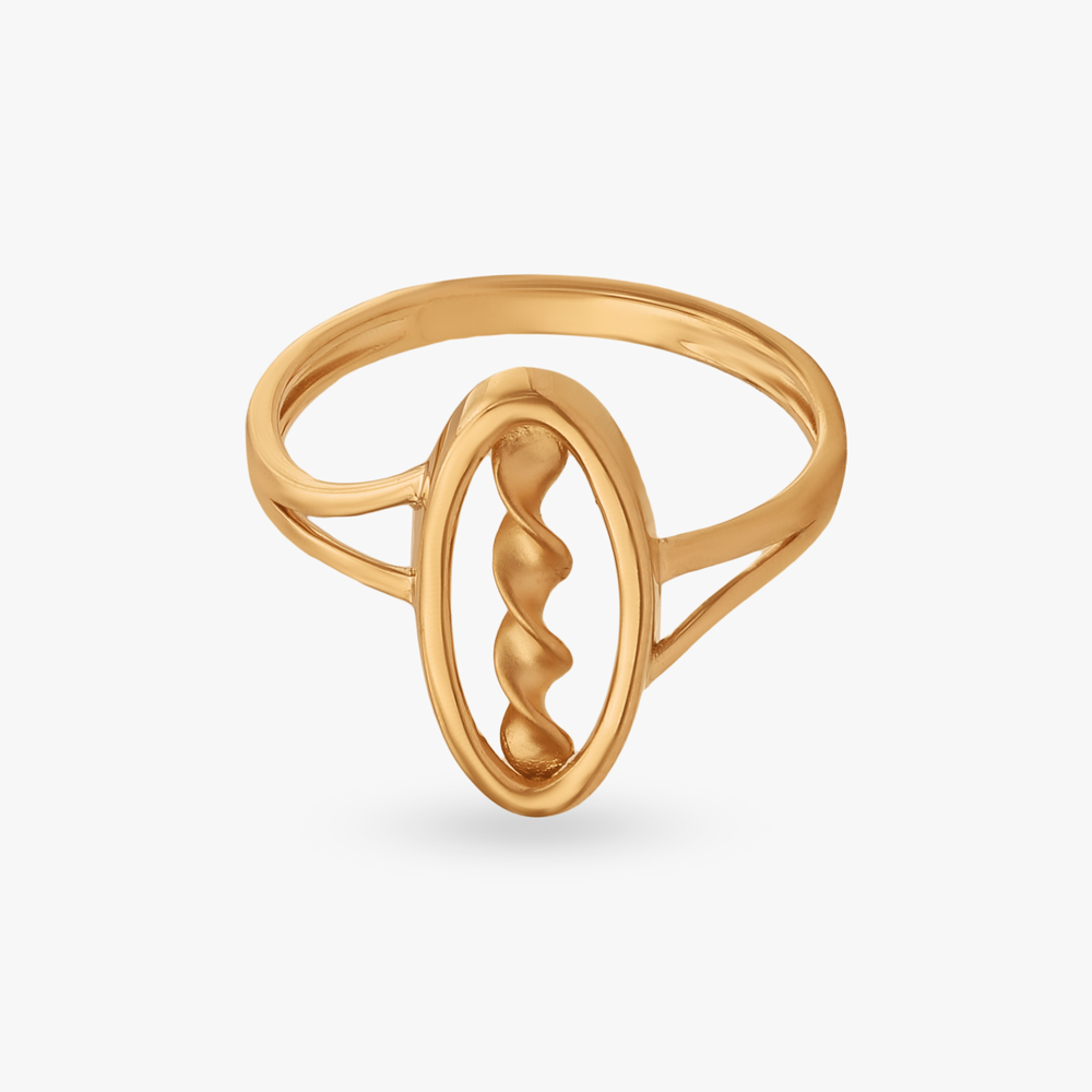 Linear Oval Gold Ring,,hi-res image number null