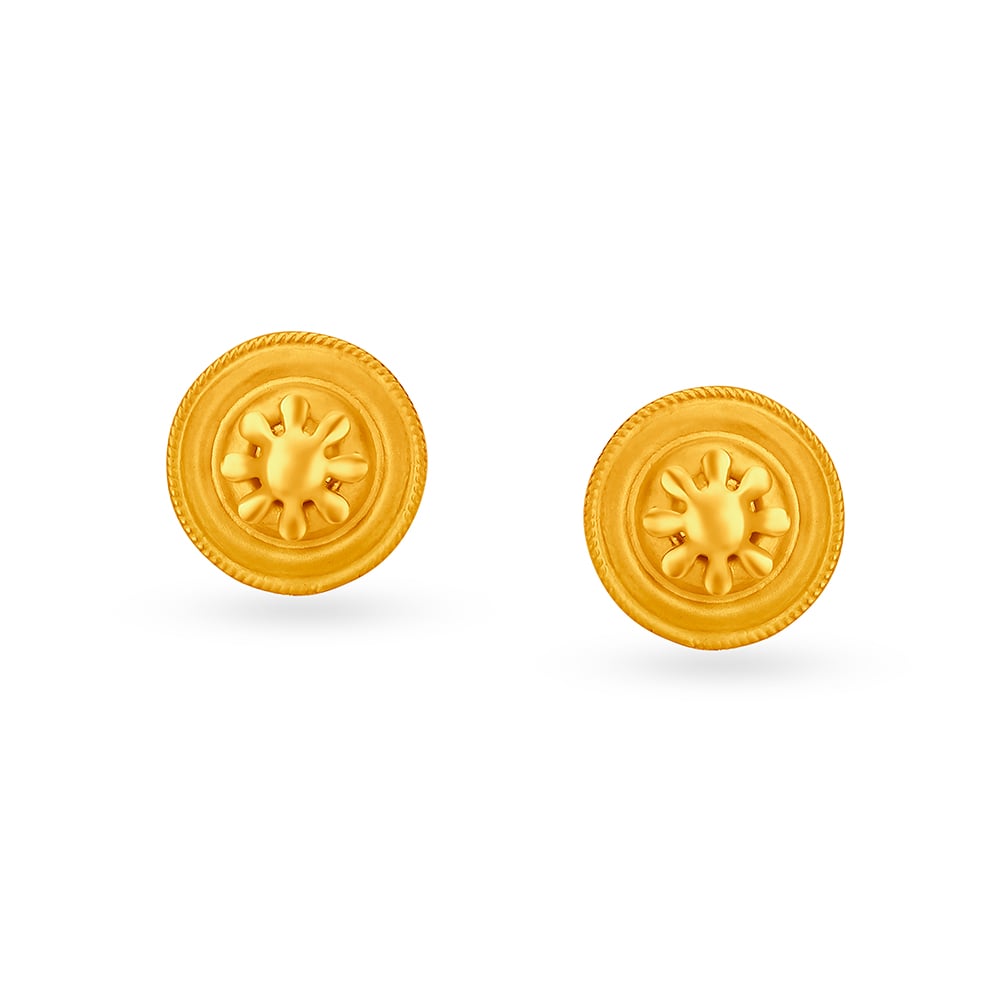 Traditional Floral Gold Jhumki Earrings,,hi-res image number null
