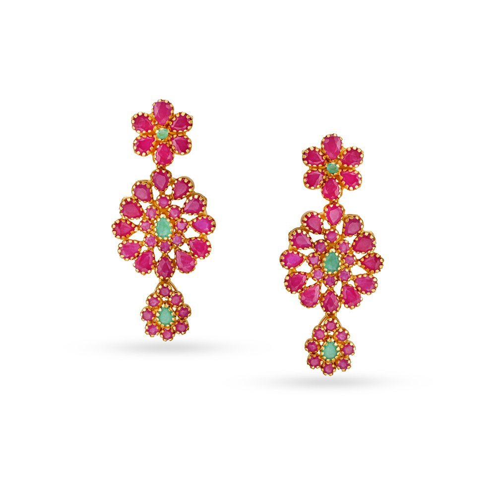 Emerald earrings tanishq deals