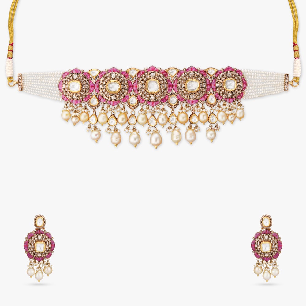 Polki & Ruby Choker Neckwear Set,,hi-res image number null
