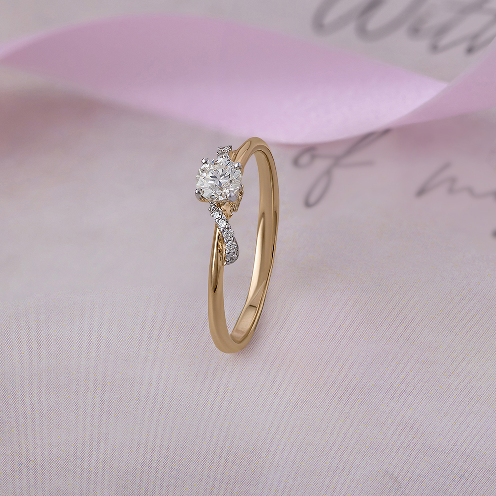 Starlit Heart 14 kt Gold & Diamond Finger Ring,,hi-res image number null