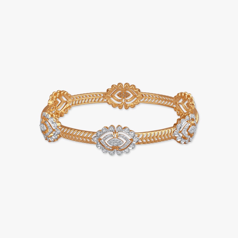 

Lustrous Lattice Diamond Bangle