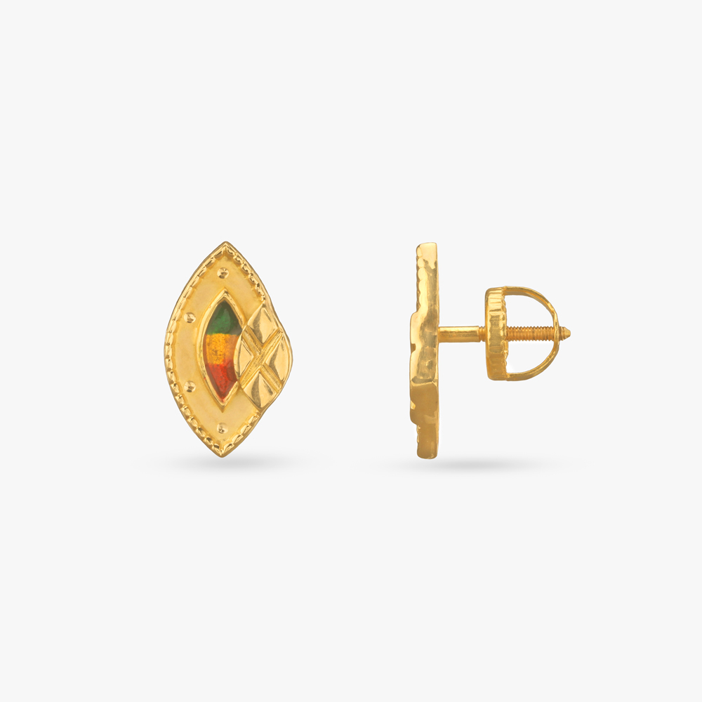 

Enamel Spark Gold Stud Earrings