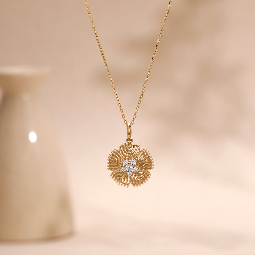 Sculpted Aura Diamond Pendant,,hi-res image number null