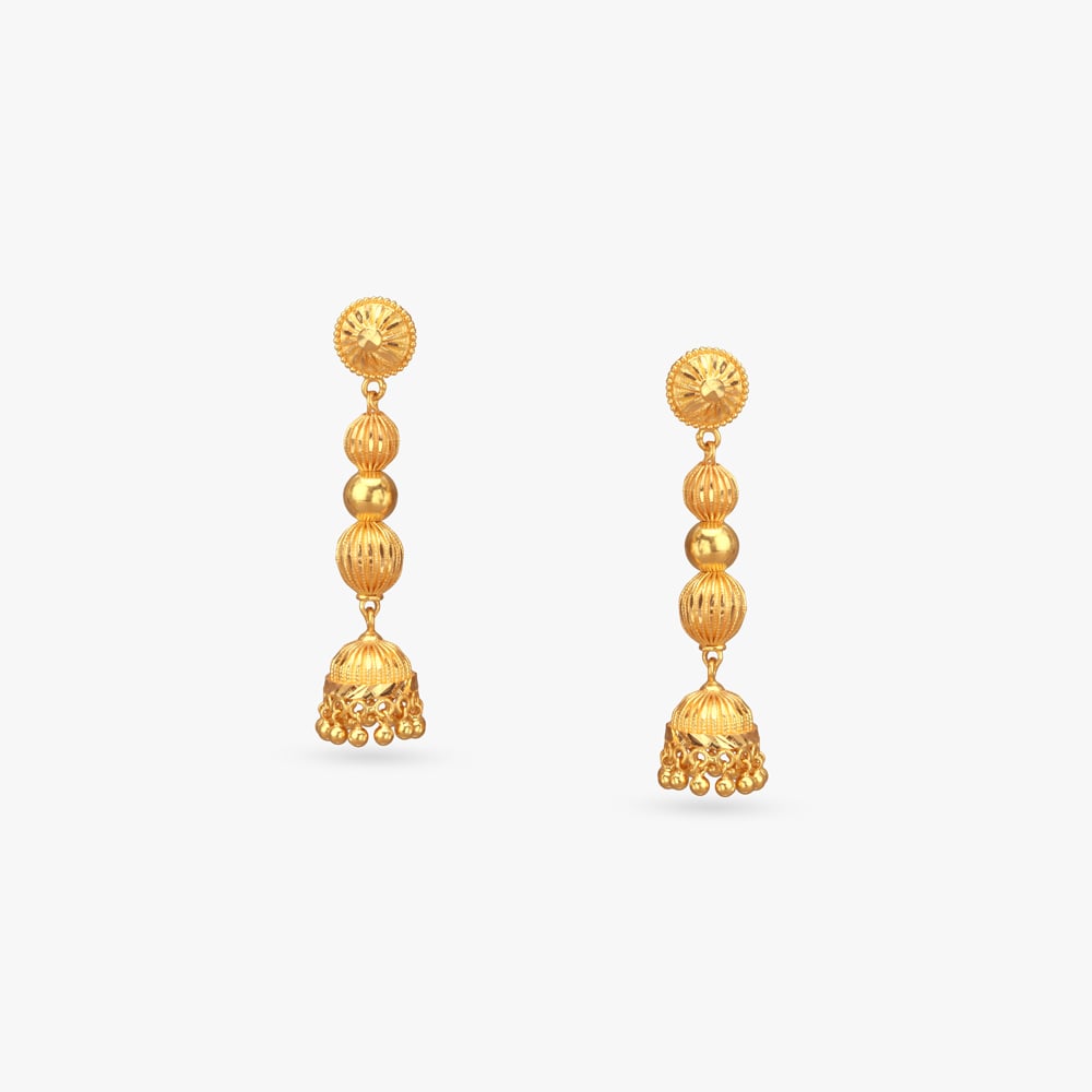 

Lantern Drop Gold Jhumka Earrings