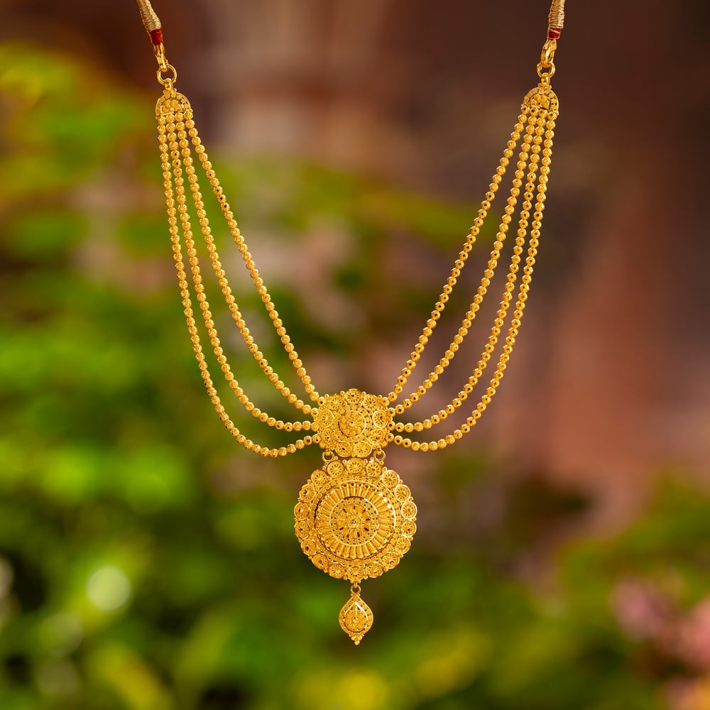 Mandala Bloom Gold Necklace Set,,hi-res image number null