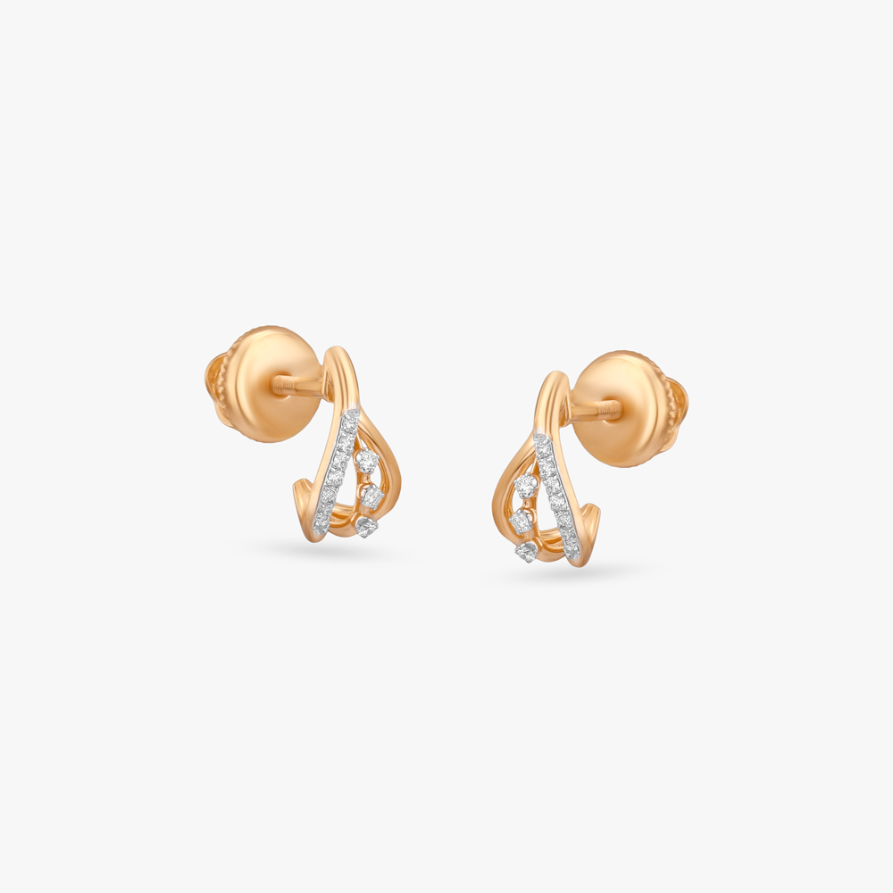 Infinity Twist Diamond Hoop Earrings,,hi-res image number null
