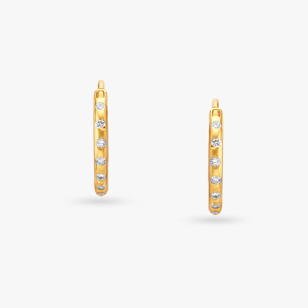 Minimal Polki Diamond Hoop Earrings,,hi-res image number null