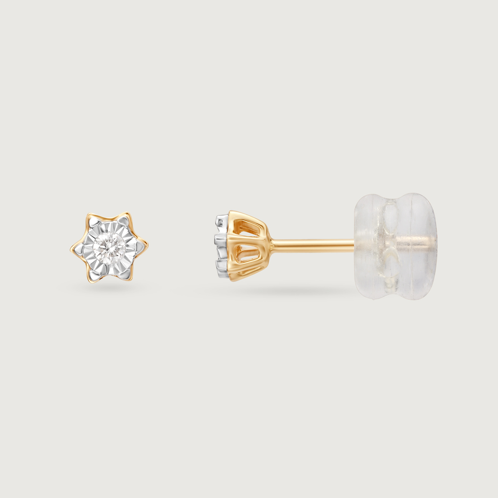 Twinkling Stars 14Kt Diamond Stud Earrings,,hi-res image number null
