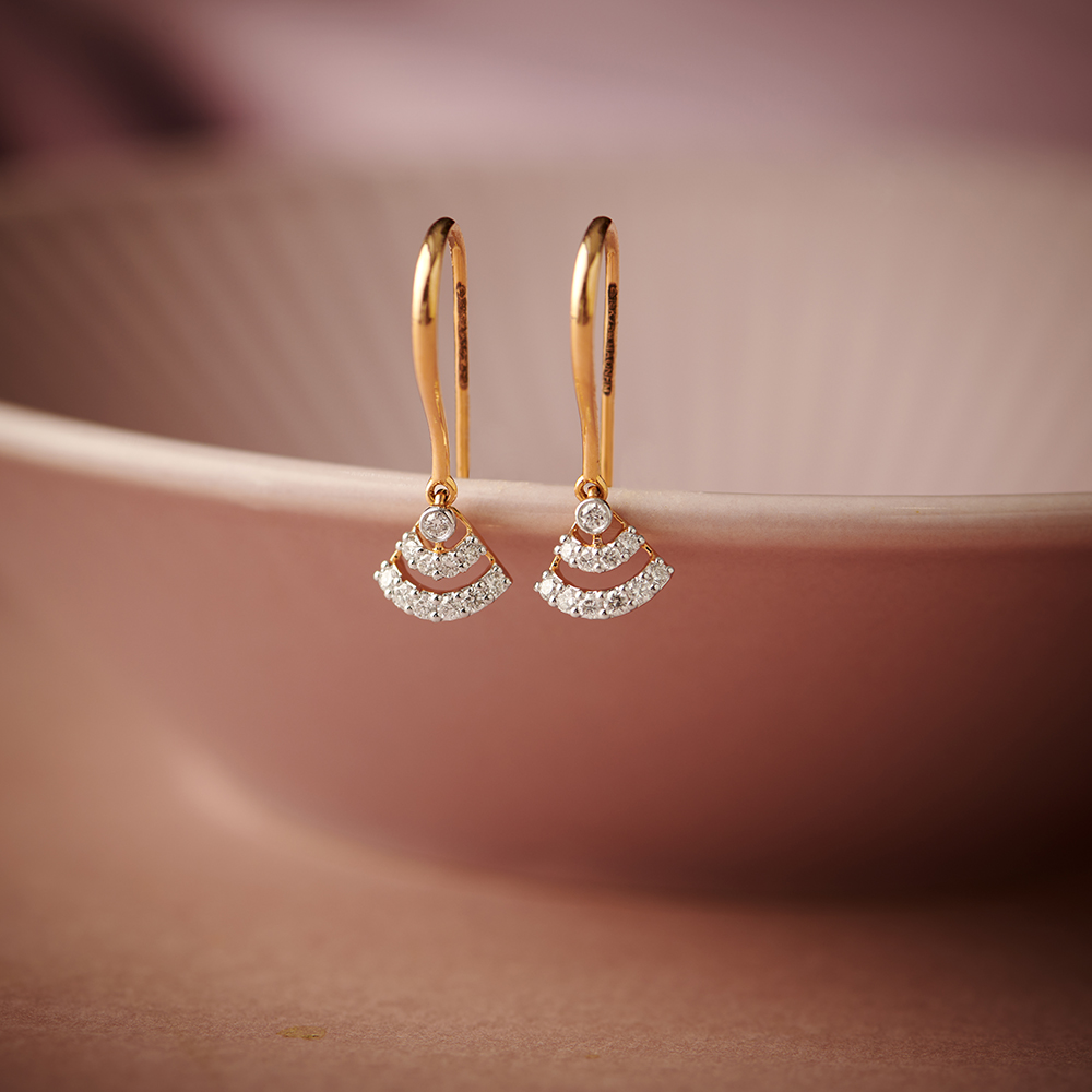 Shimmering Diamond Hoop Earrings