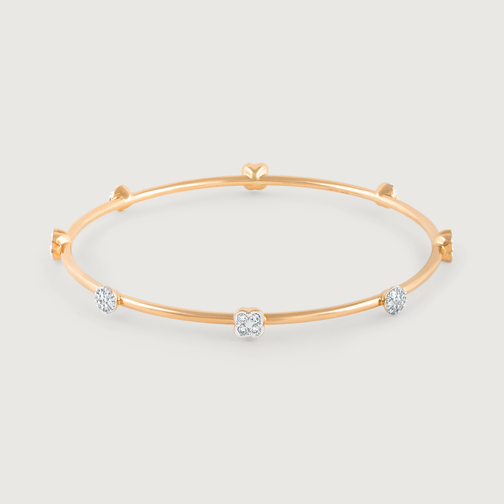 Timeless Shine Gold & Diamond Bangle,,hi-res image number null