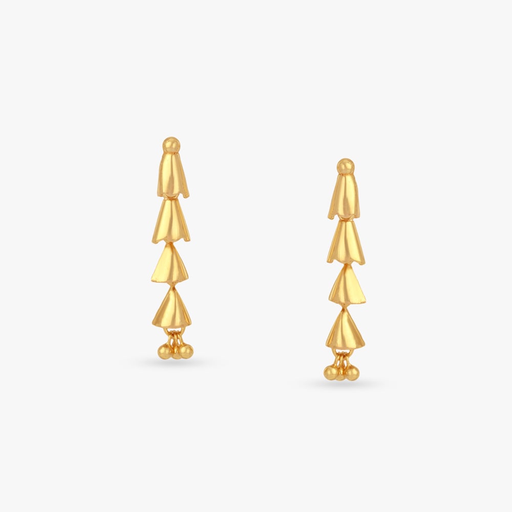 Sculpted Chimes Gold Drop Earrings,,hi-res image number null