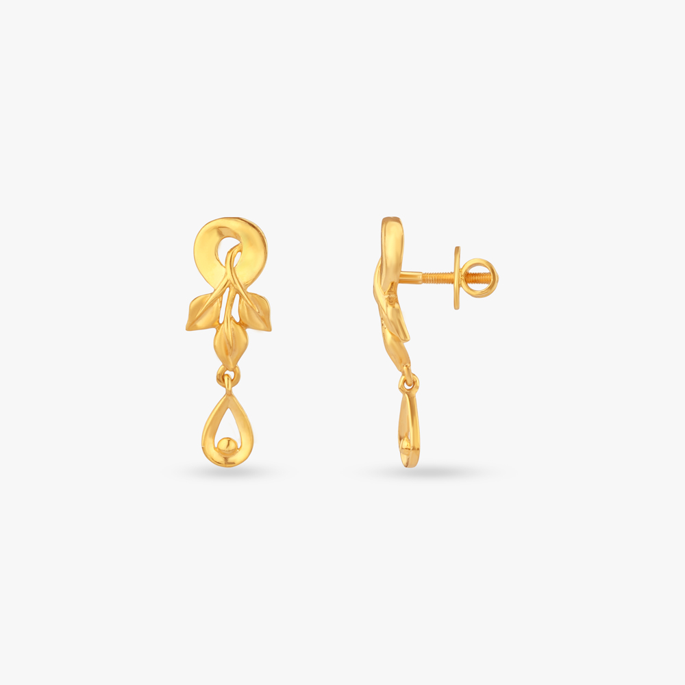 Vine Flow Gold Drop Earrings,,hi-res image number null