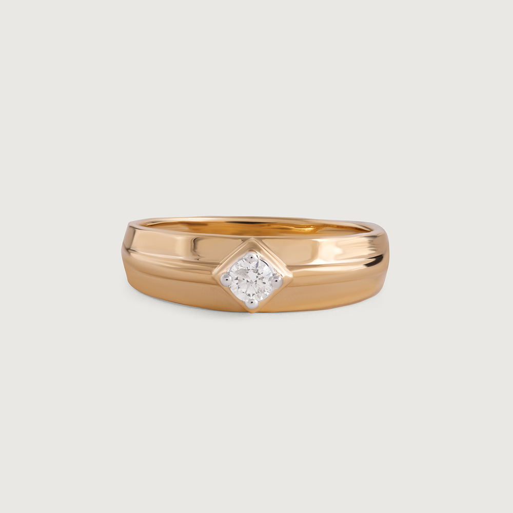 Edgy Angles Gold & Diamond Finger Ring for Men,,hi-res image number null