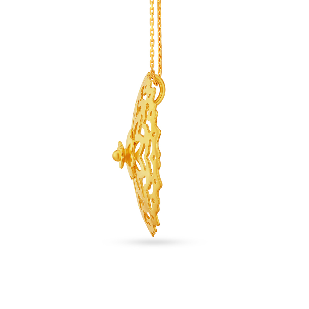 Floral Gold Pendant Set,,hi-res image number null