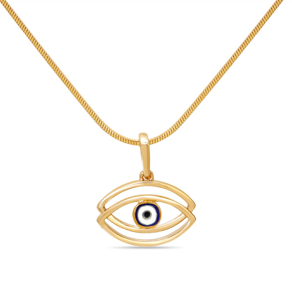 14KT Yellow Gold Layered Evil Eye Pendant,,hi-res image number null