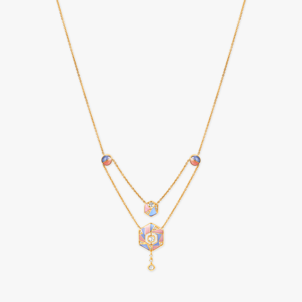 Hexagonal Swirl Necklace Set,,hi-res image number null