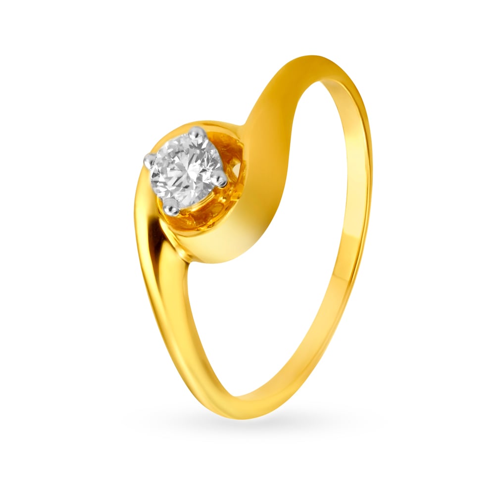 Stunning Flowerbud Single Stone Diamond Ring,,hi-res image number null