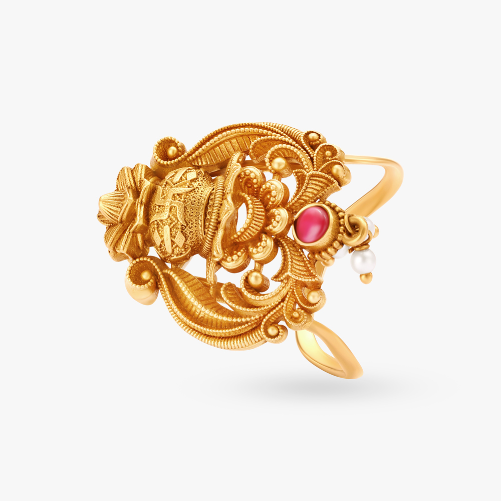 Kalash Gold Vanki Finger Ring,,hi-res image number null