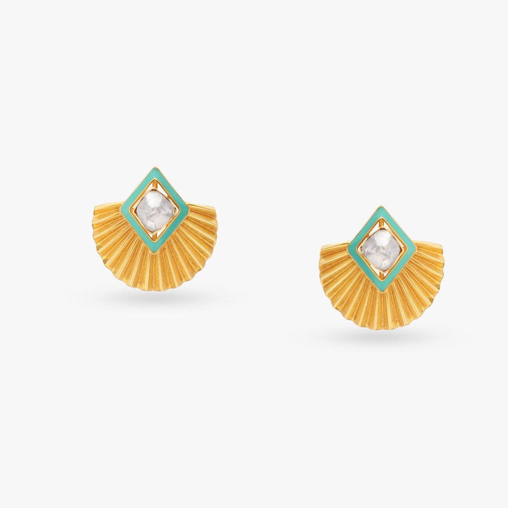 Japanese Fan Stud Earrings,,hi-res image number null