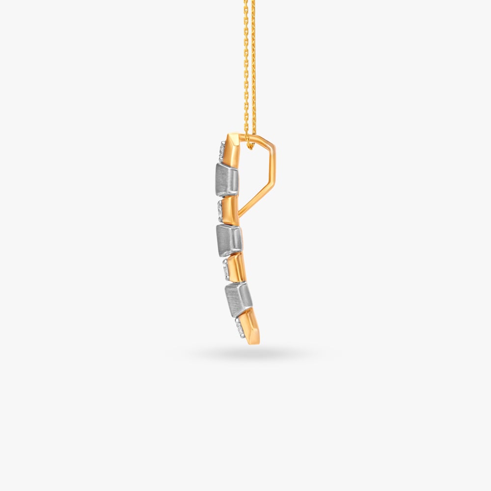 Geometric Pattern Diamond Pendant For Men
