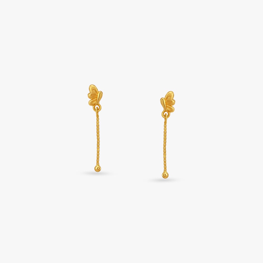 Winged Wonder Gold Drop Earrings,,hi-res image number null