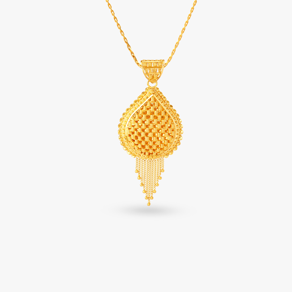 Ethereal Gold Pendant and Earrings Set,,hi-res image number null