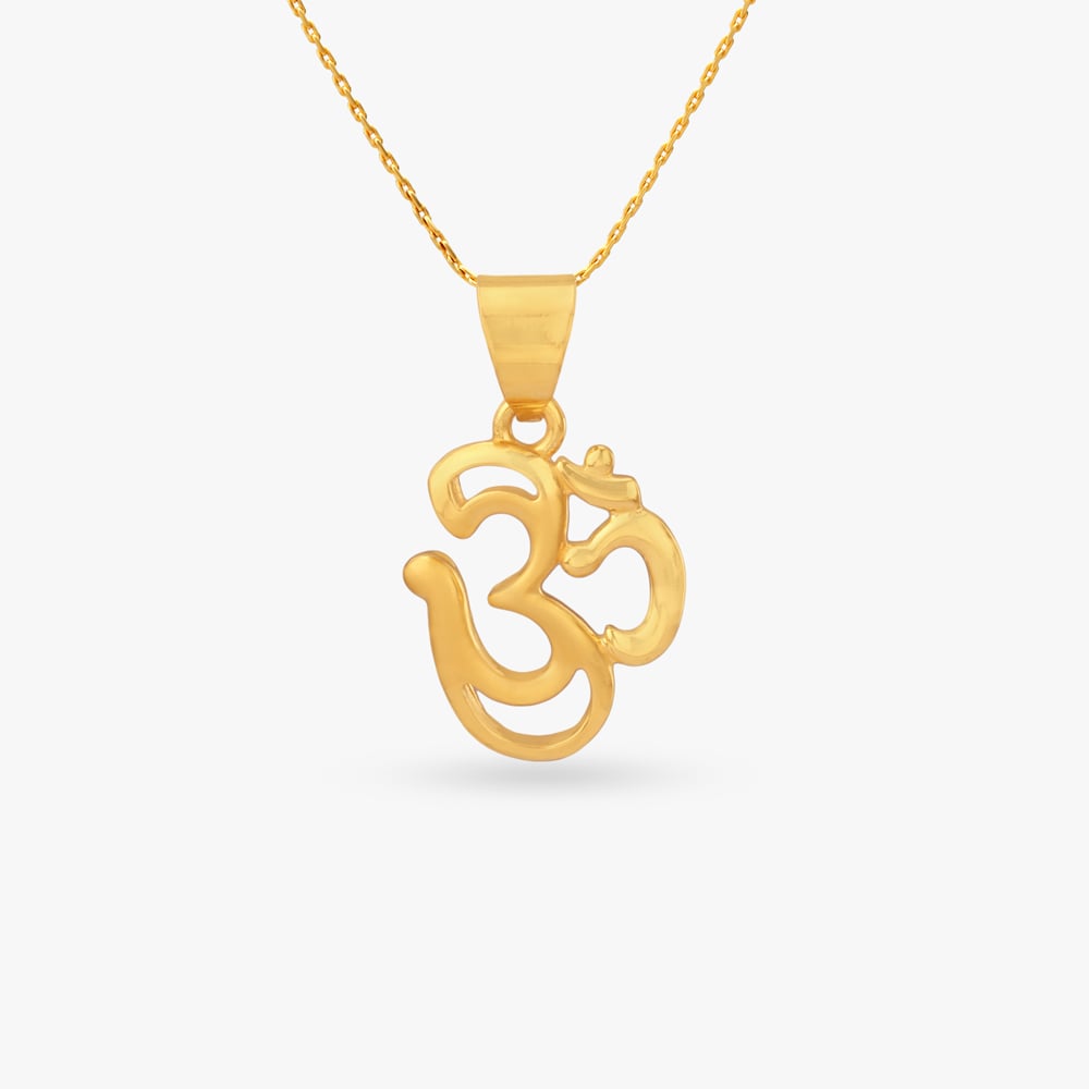 Sacred Om Gold Pendant,,hi-res image number null