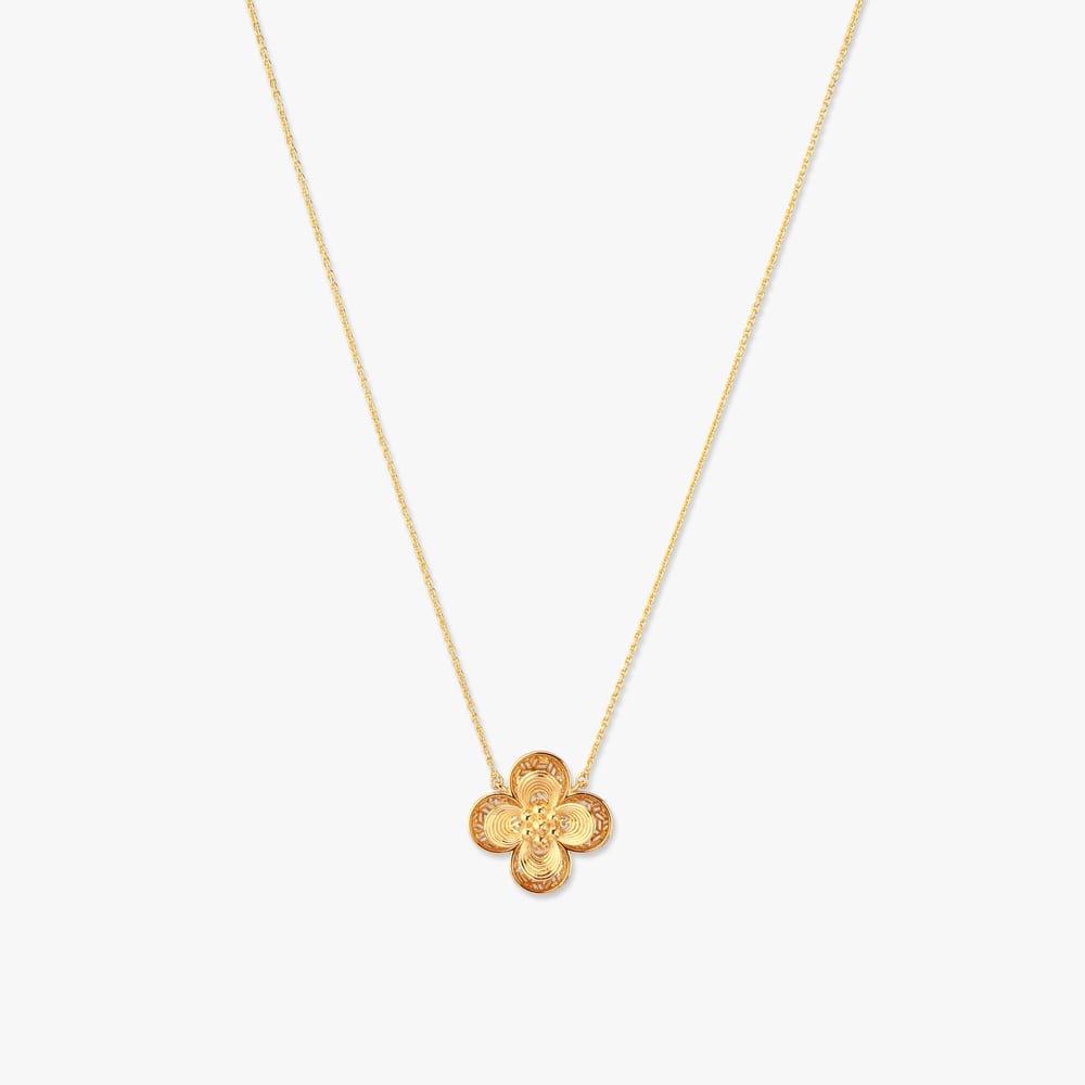 

Spiral Bloom Gold Necklace