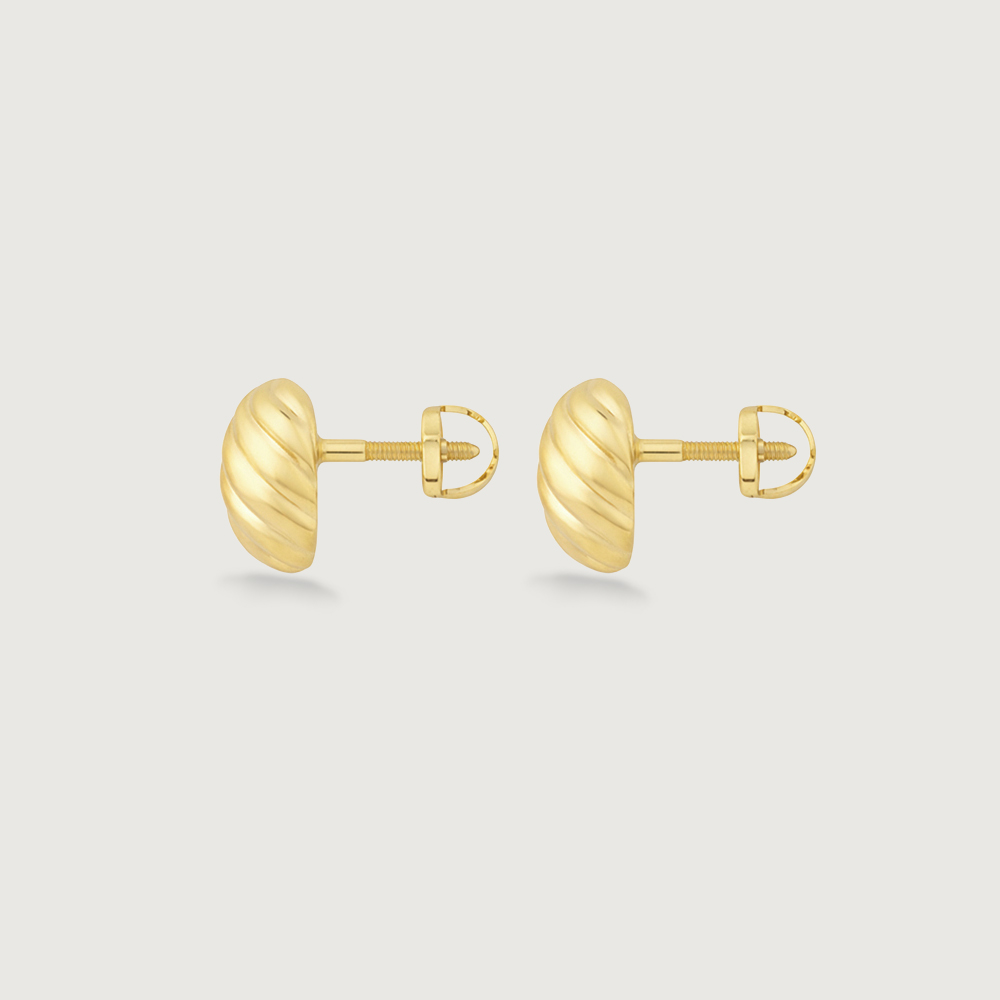 Twisted Dome Gold Stud Earrings,,hi-res image number null