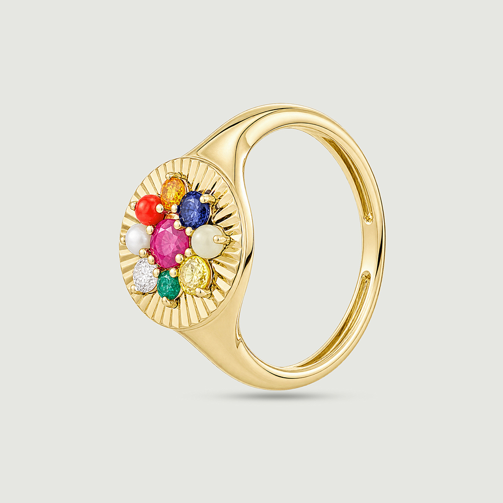 Glowing Navaratna Diamond Ring,,hi-res image number null