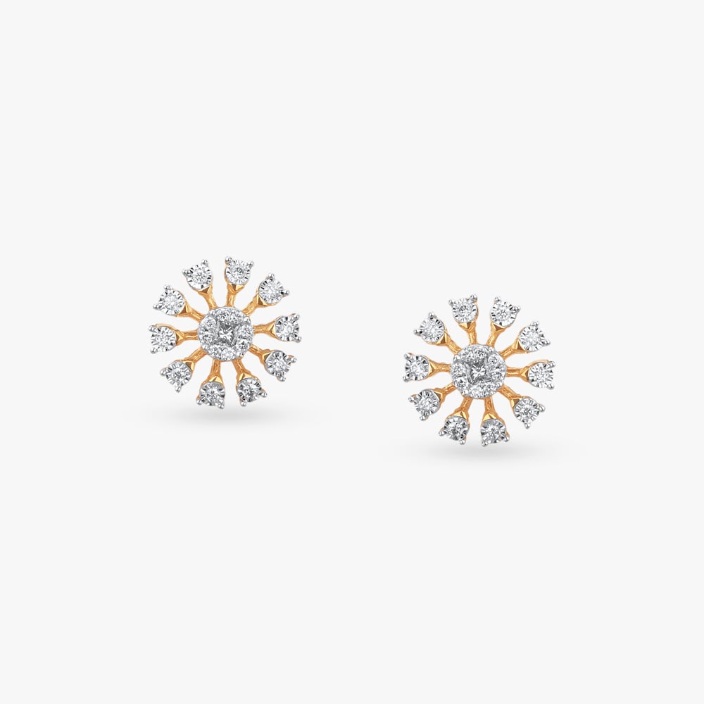 

Sparkling Sunflower Diamond Stud Earrings