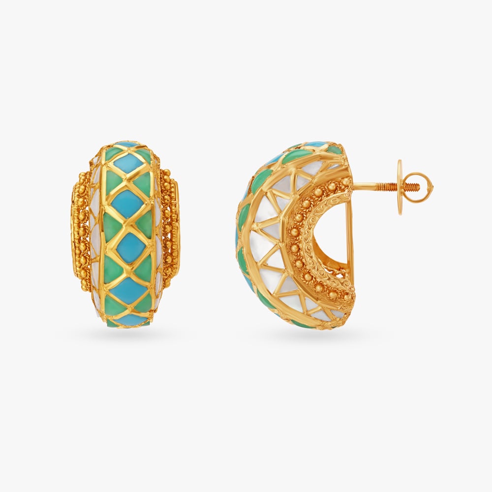 Marvellous Turquoise Badhroom Pattern Necklace Set,,hi-res image number null
