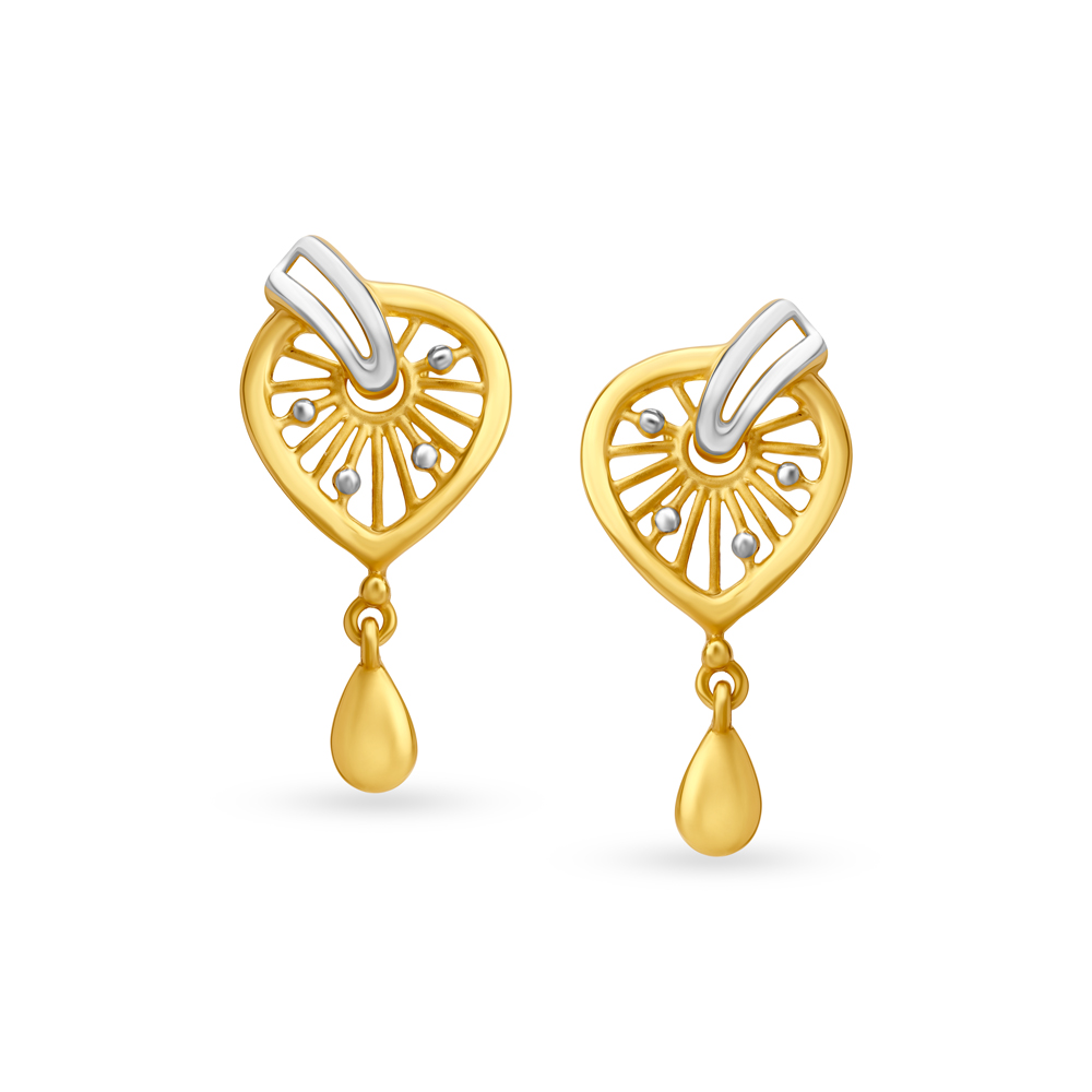 Ethereal Yellow Gold Mushroom Drop Earrings,,hi-res image number null