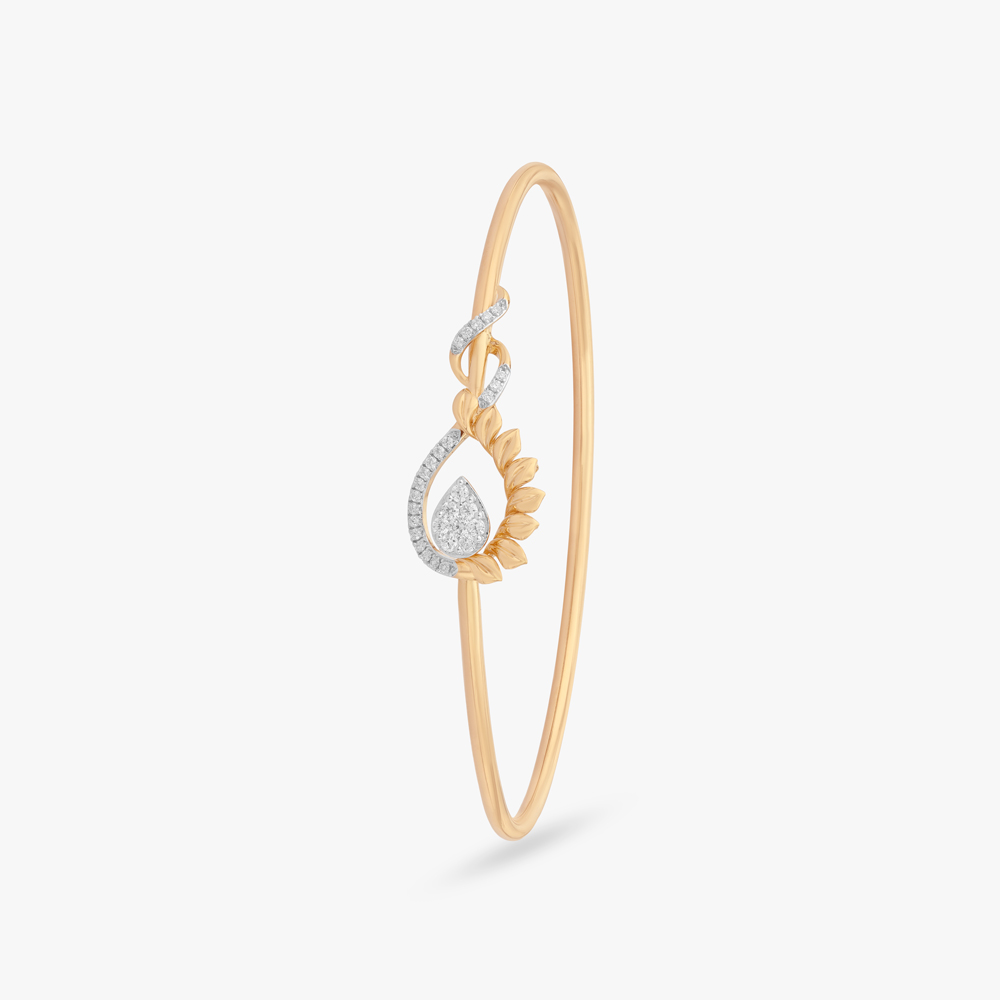 Petal Teardrop Diamond Bangle,,hi-res image number null
