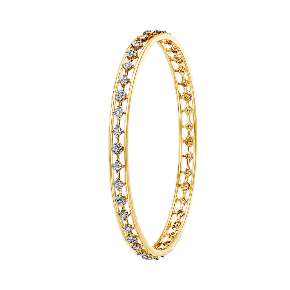 Sparkling Diamond Bangle in Yellow and White Gold,,hi-res image number null
