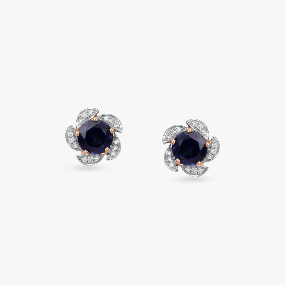 

Midnight Bloom Diamond Stud Earrings