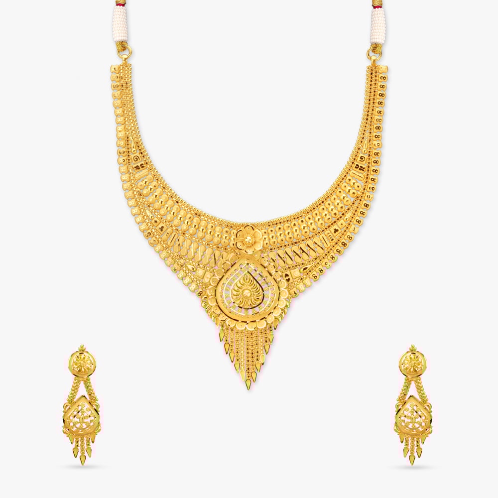 

Teardrop Glory Gold Necklace Set