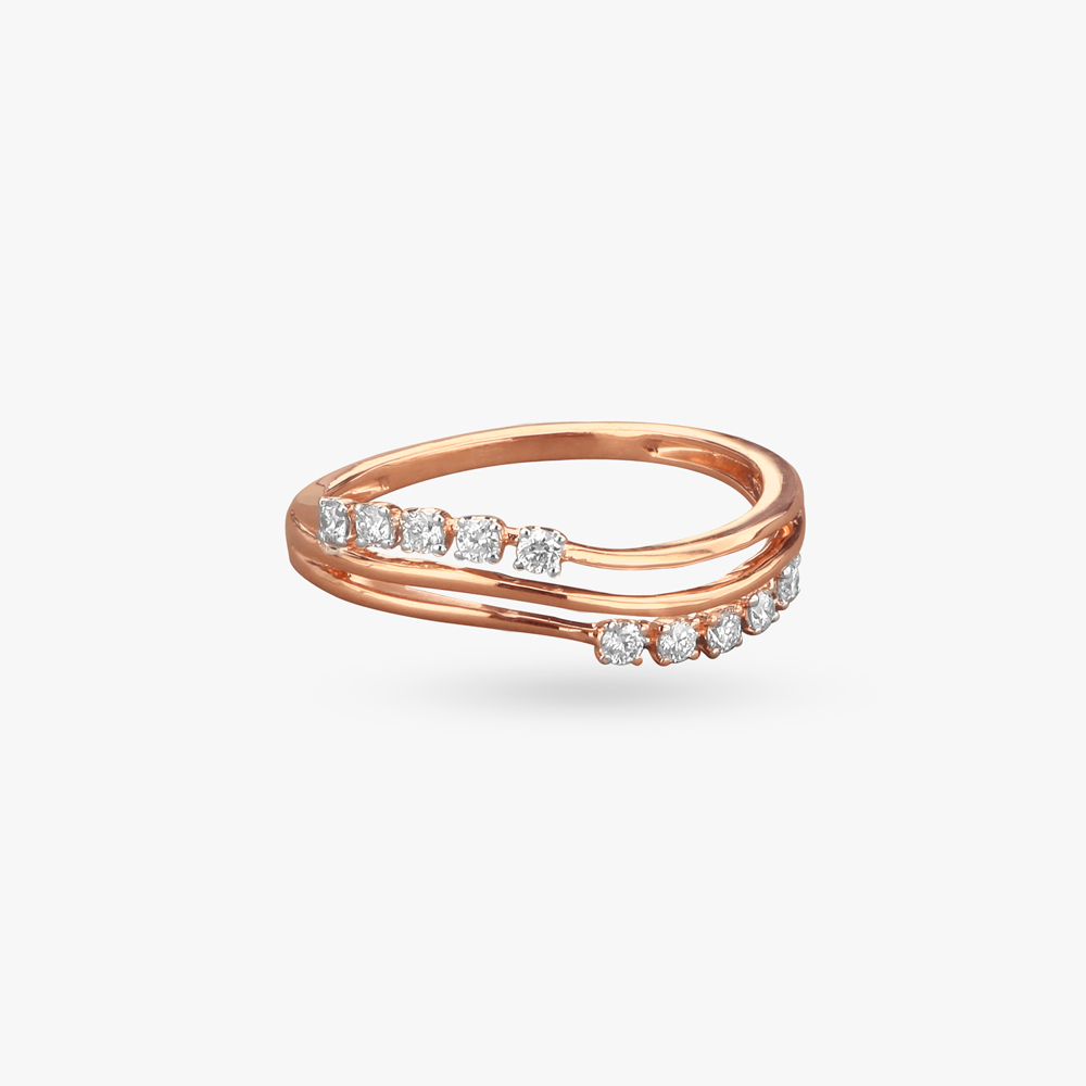 Glowing Wave Diamond Finger Ring,,hi-res image number null