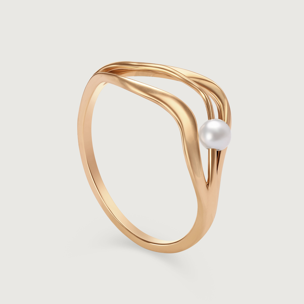 Whimsical Waves 14 Kt Gold & Pearl Ring,,hi-res image number null