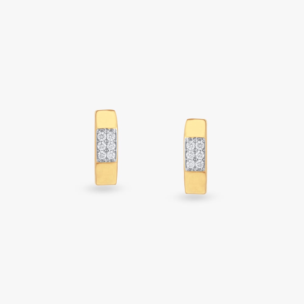 Octagon Edge Diamond Hoop Earrings For Men,,hi-res image number null
