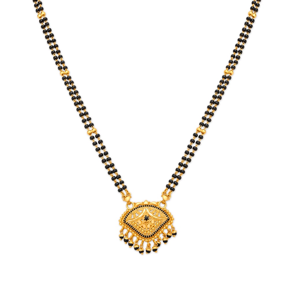 

Vital 22 Karat Yellow Gold Dual-Strand Filigree Mangalsutra