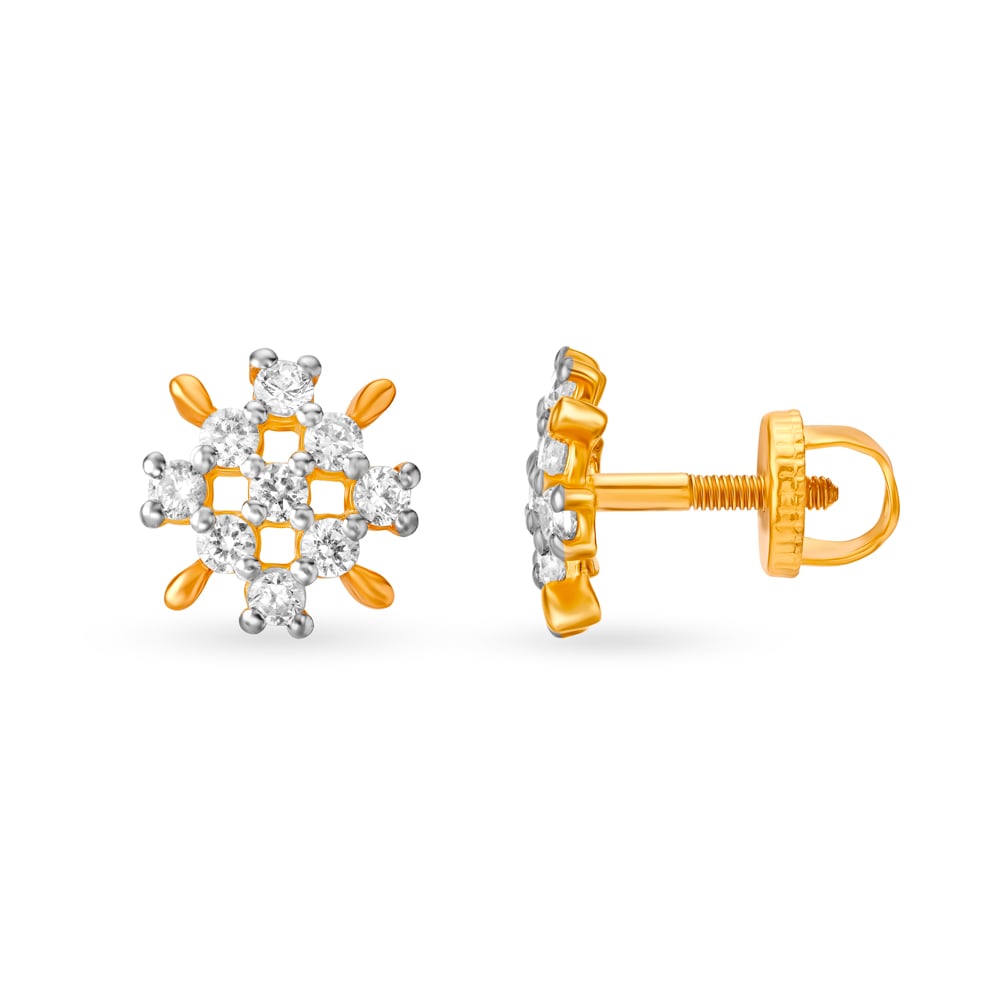 Graceful Gold Stud Earrings for Kids,,hi-res image number null
