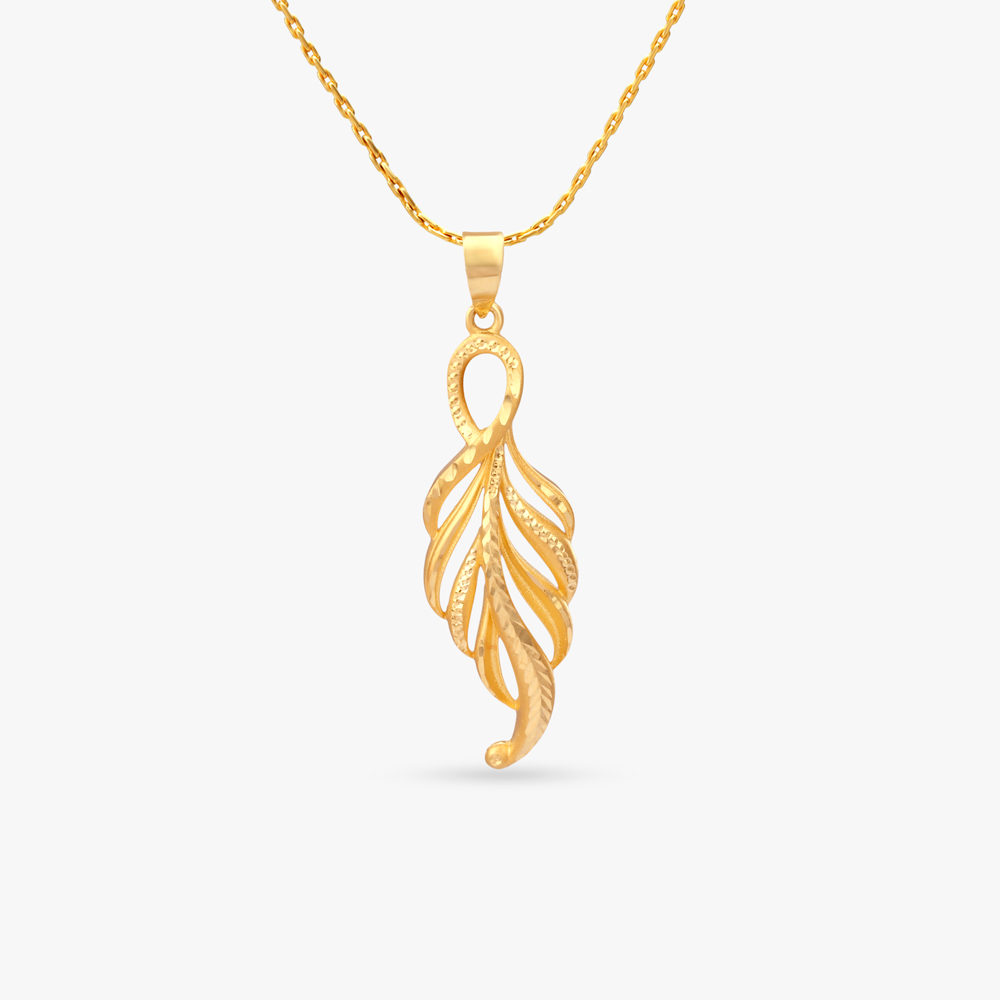 Gilded Quill Gold Pendant,,hi-res image number null