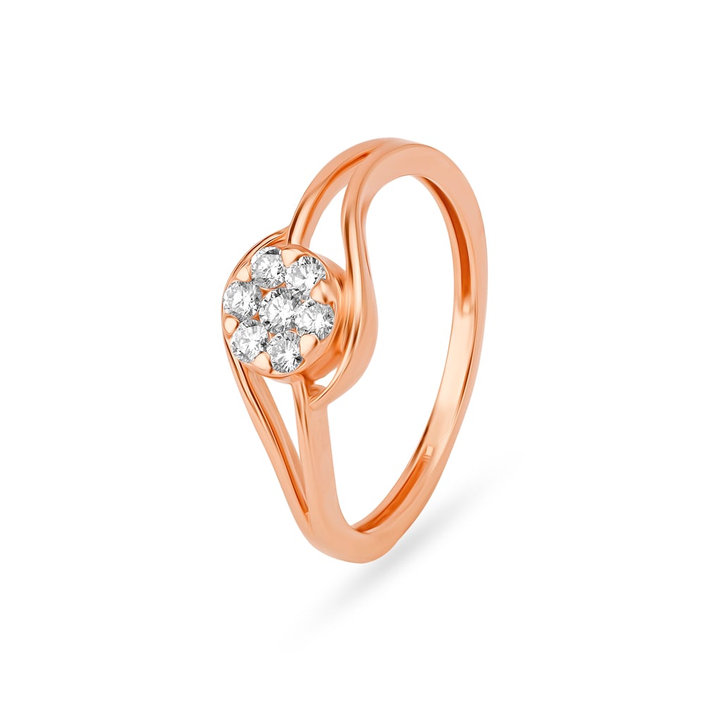 Bold Floral Diamond Finger Ring,,hi-res image number null